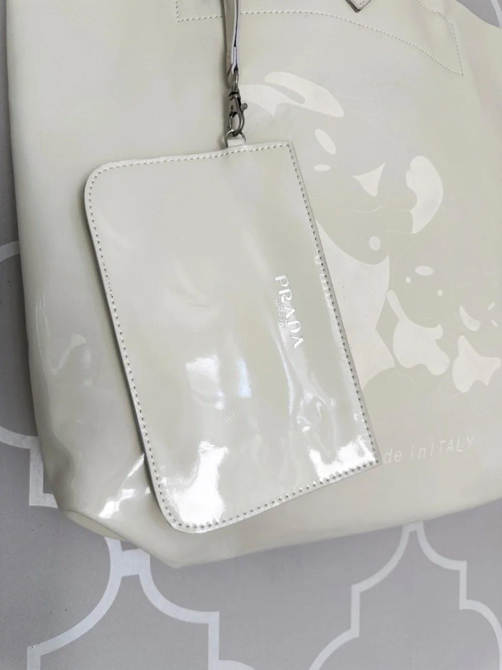 PRADA BAULETTO BR3107 RAME VIT. DAINO PRINT TOTE — NEW/UNUSED — ITALY